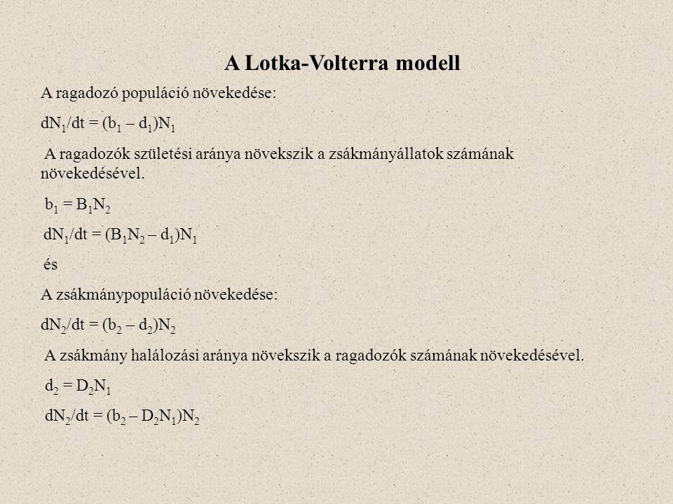 A Lotka-Volterra modell