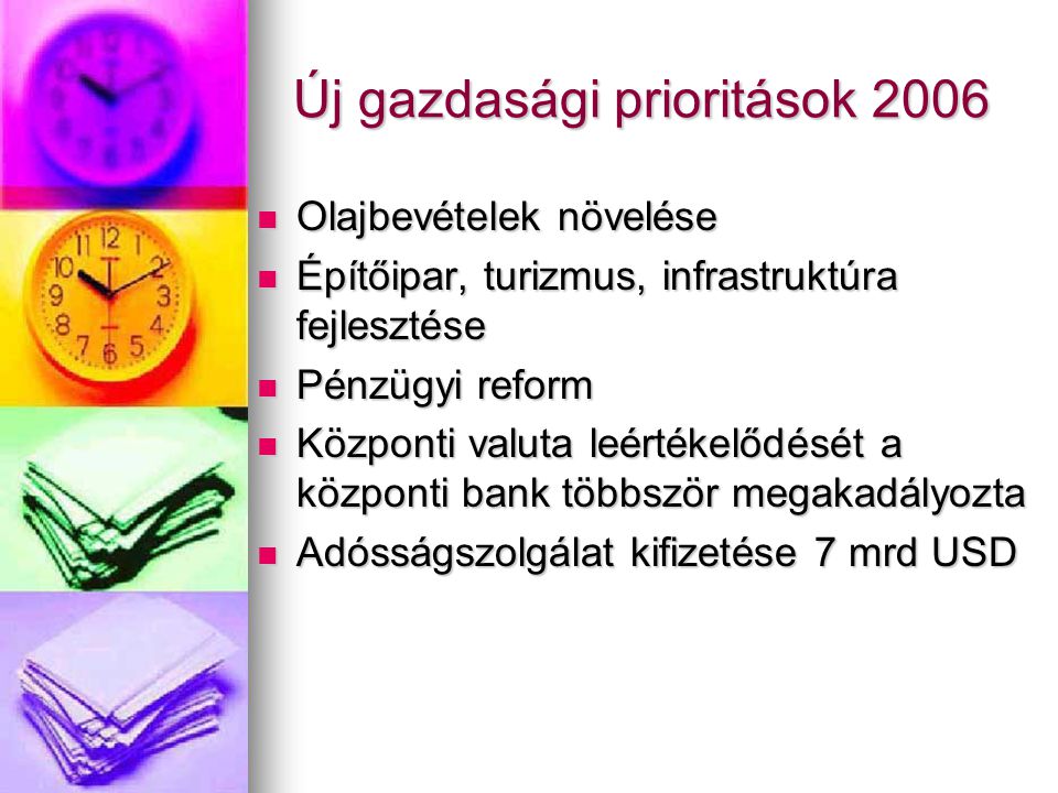 Új gazdasági prioritások 2006