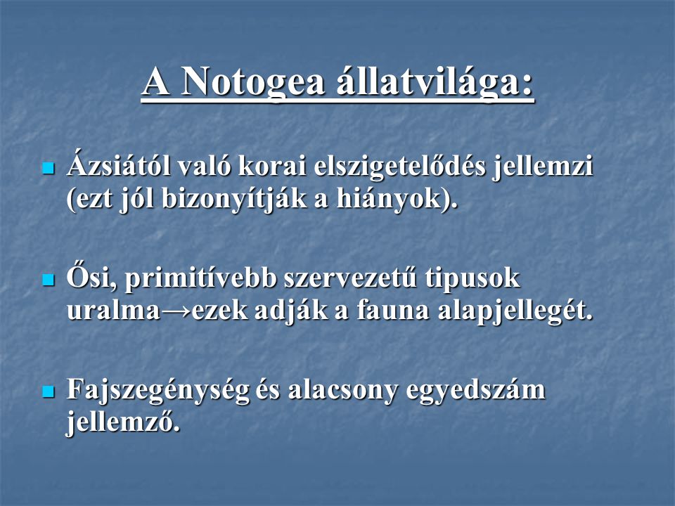 A Notogea állatvilága: