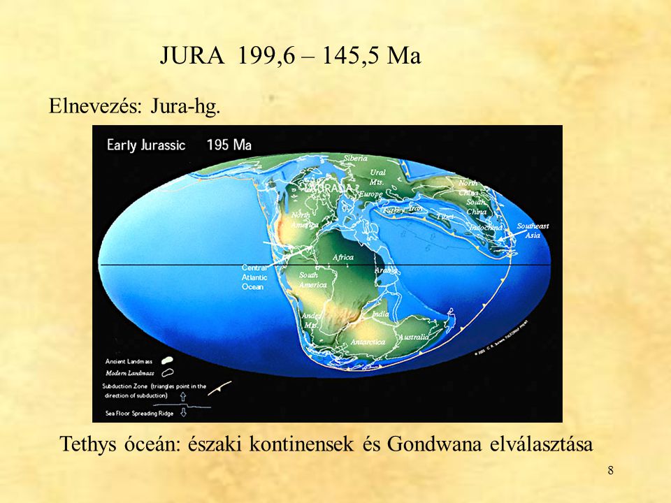 Tethys óceán: északi kontinensek és Gondwana elválasztása