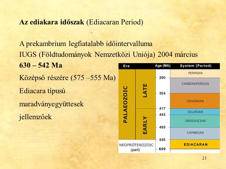 Az ediakara időszak (Ediacaran Period)