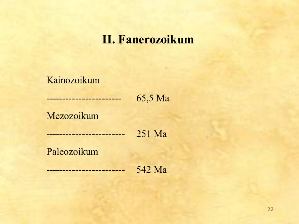 II. Fanerozoikum Kainozoikum ,5 Ma