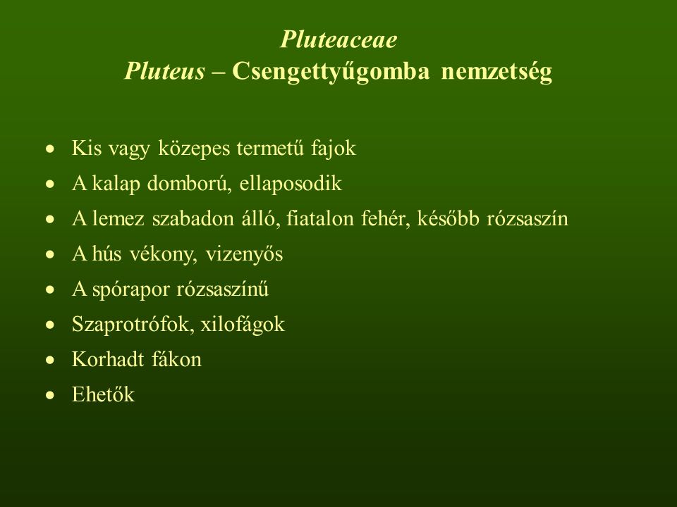 Pluteus – Csengettyűgomba nemzetség