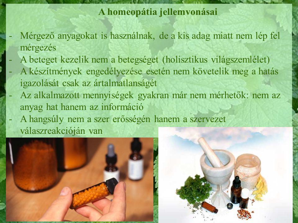 A homeopátia jellemvonásai