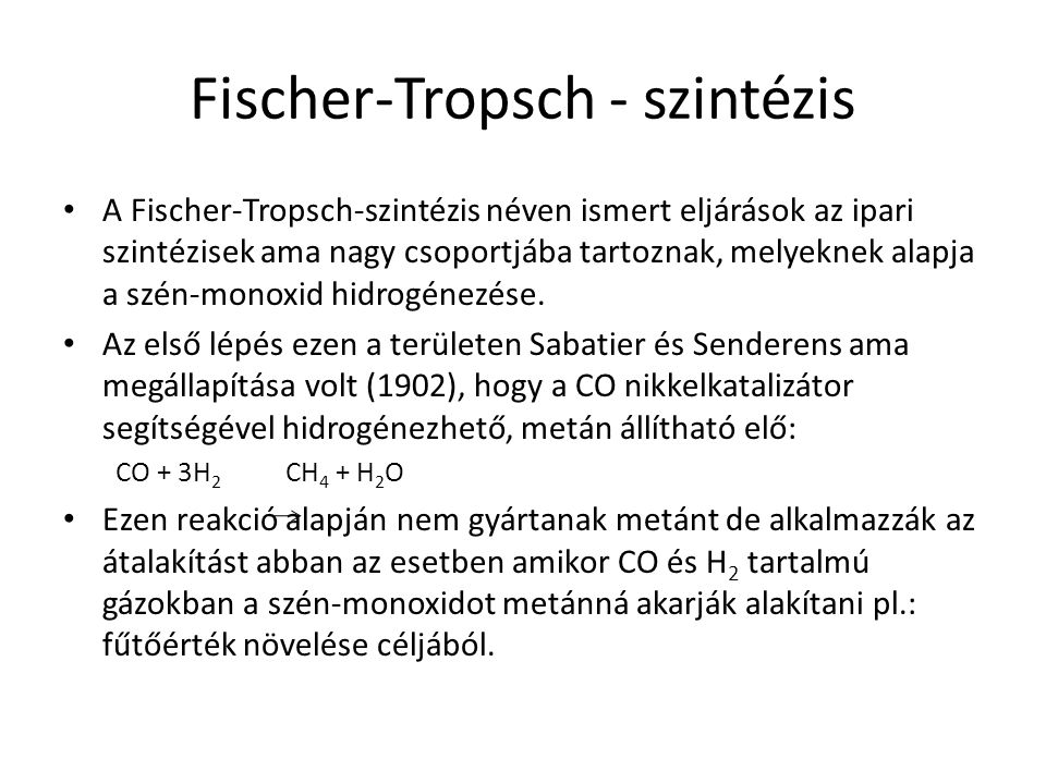 Fischer-Tropsch - szintézis