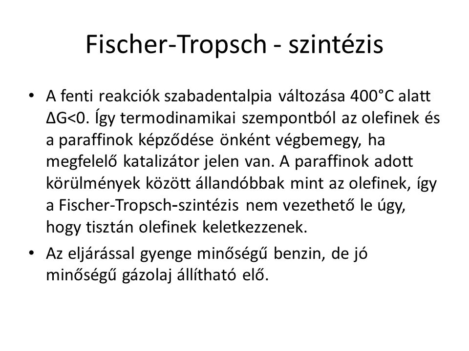 Fischer-Tropsch - szintézis
