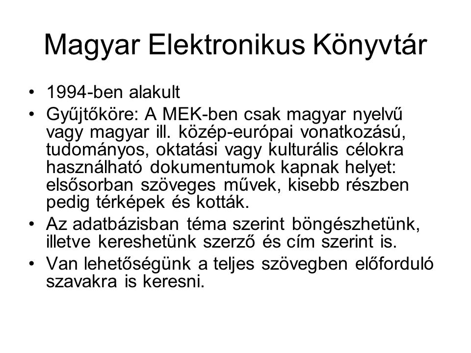 Magyar Elektronikus Könyvtár