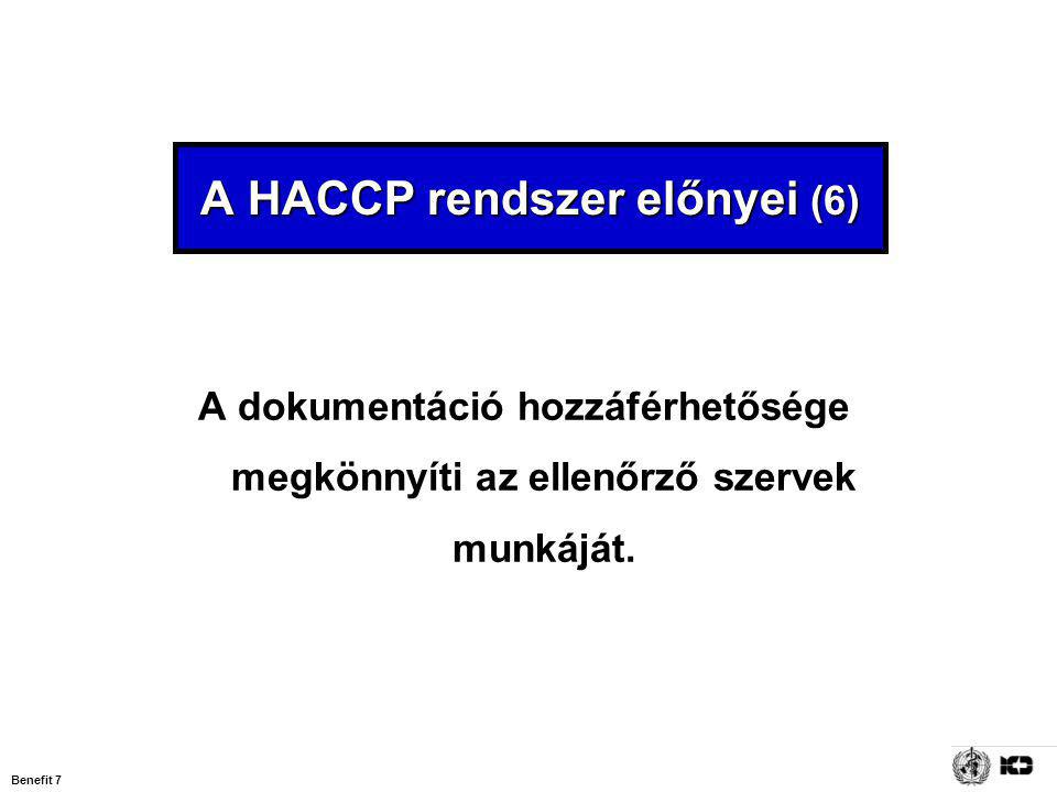 A HACCP rendszer előnyei (6)