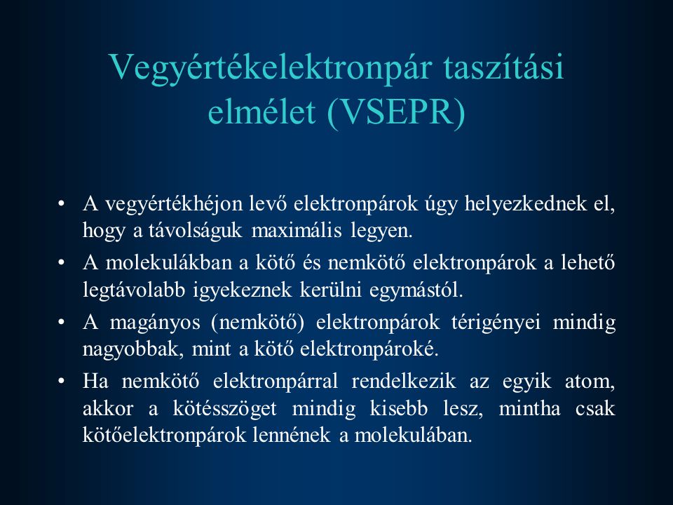 Vegyértékelektronpár taszítási elmélet (VSEPR)