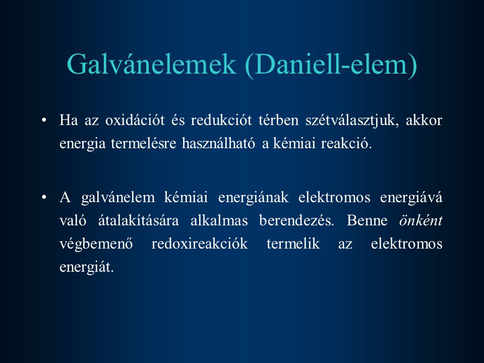 Galvánelemek (Daniell-elem)