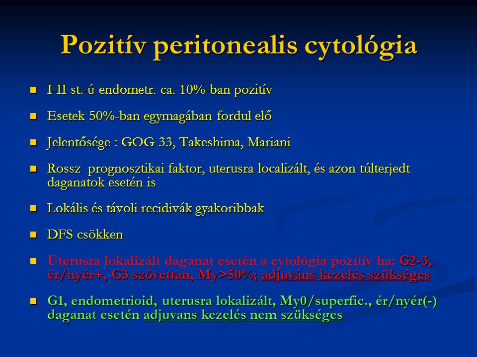 Pozitív peritonealis cytológia