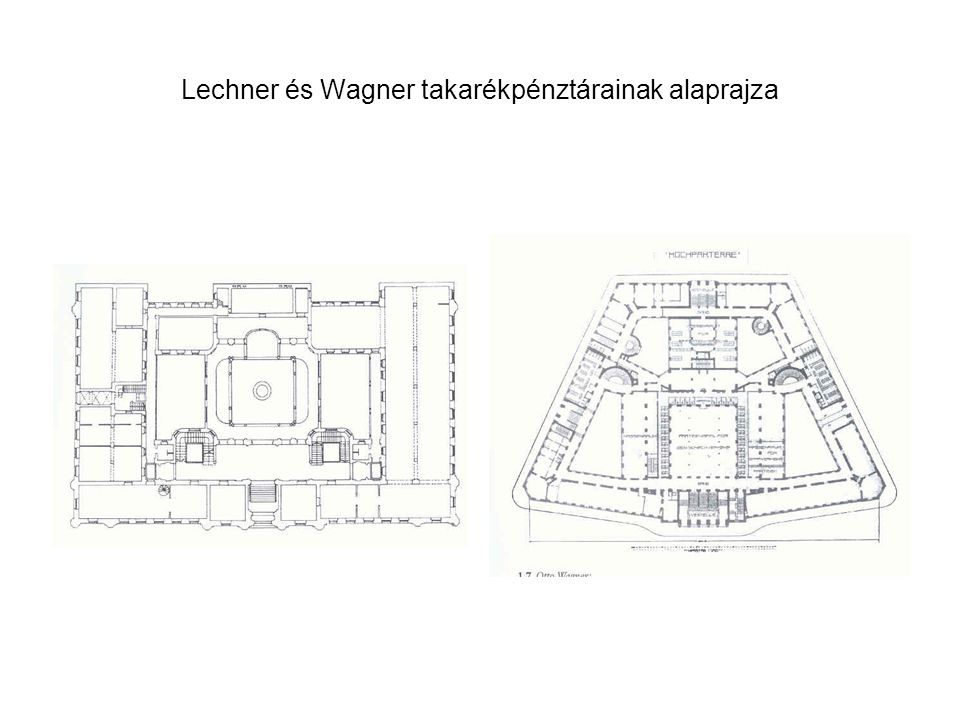 Lechner és Wagner takarékpénztárainak alaprajza