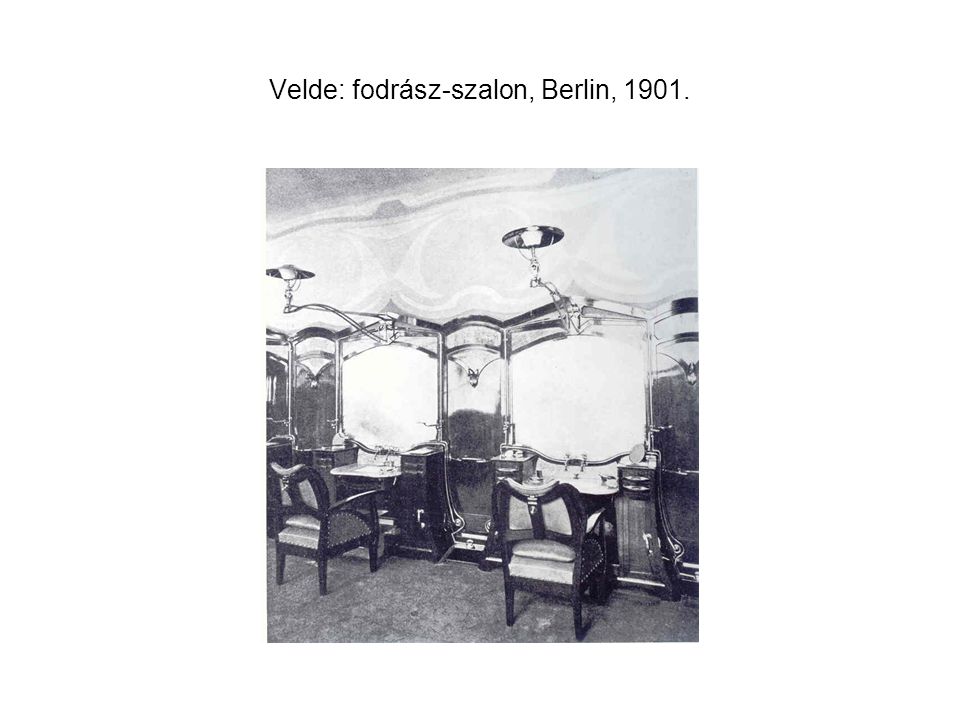 Velde: fodrász-szalon, Berlin, 1901.