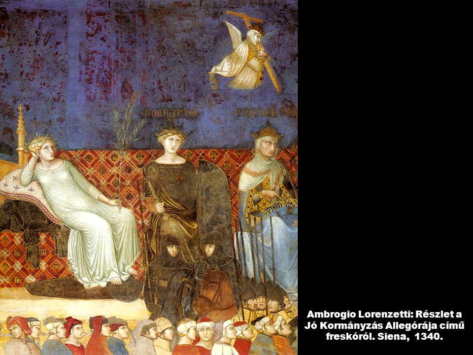 Ambrogio Lorenzetti: Részlet a Jó Kormányzás Allegórája című freskóról