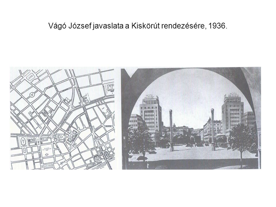 Vágó József javaslata a Kiskörút rendezésére, 1936.