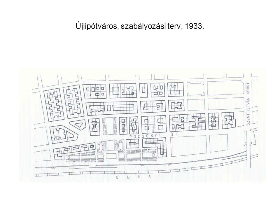 Újlipótváros, szabályozási terv, 1933.