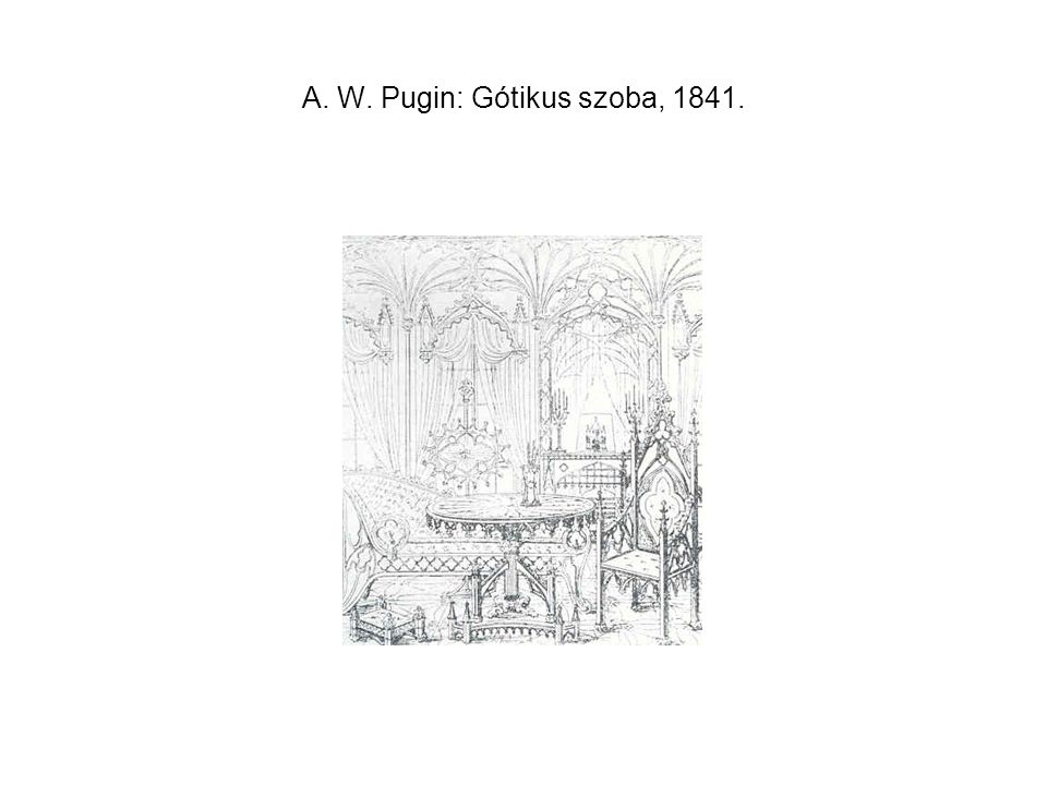A. W. Pugin: Gótikus szoba, 1841.