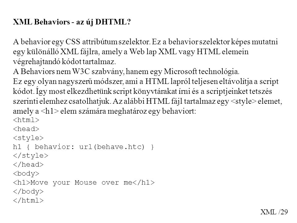 XML Behaviors - az új DHTML