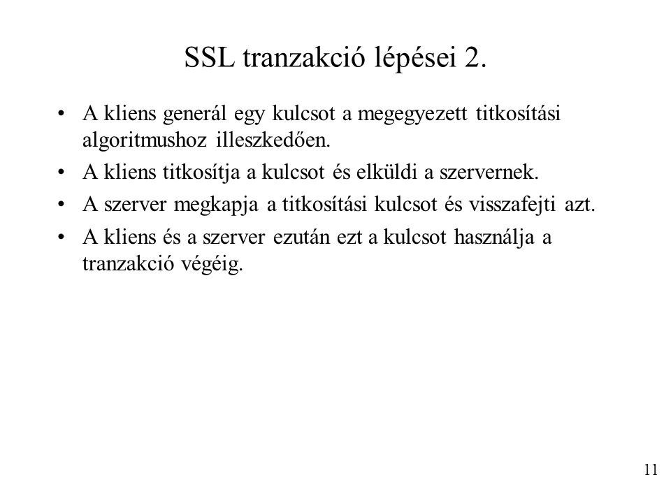 SSL tranzakció lépései 2.