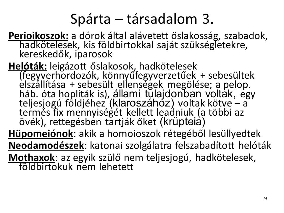 Spárta – társadalom 3.