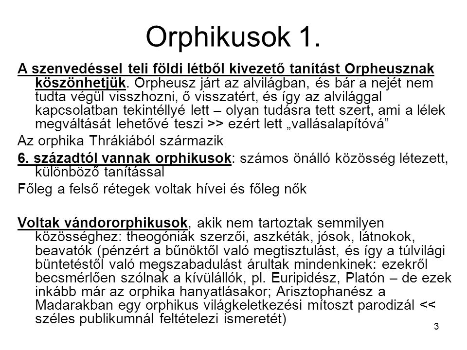 Orphikusok 1.