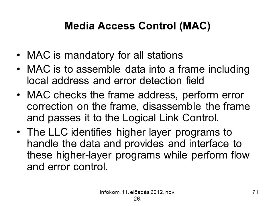 Media Access Control (MAC)