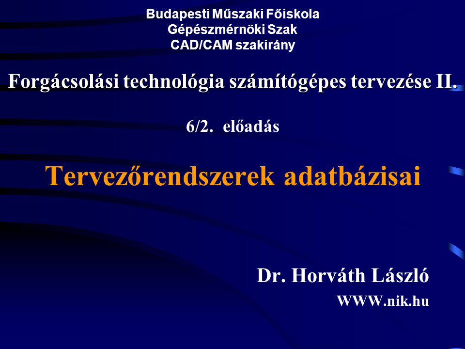 Dr. Horváth László