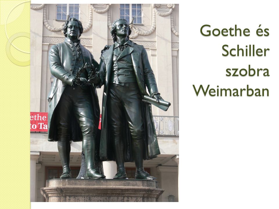Goethe és Schiller szobra Weimarban