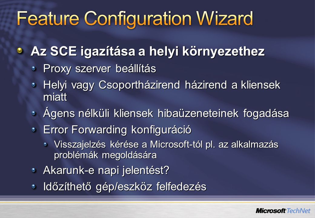 Feature Configuration Wizard