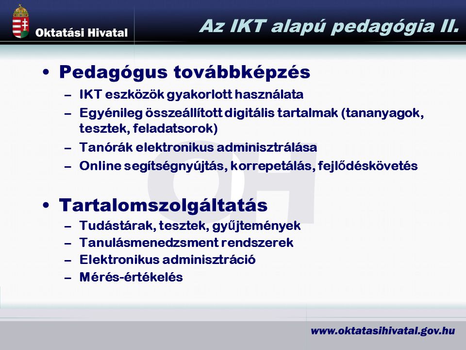 Az IKT alapú pedagógia II.