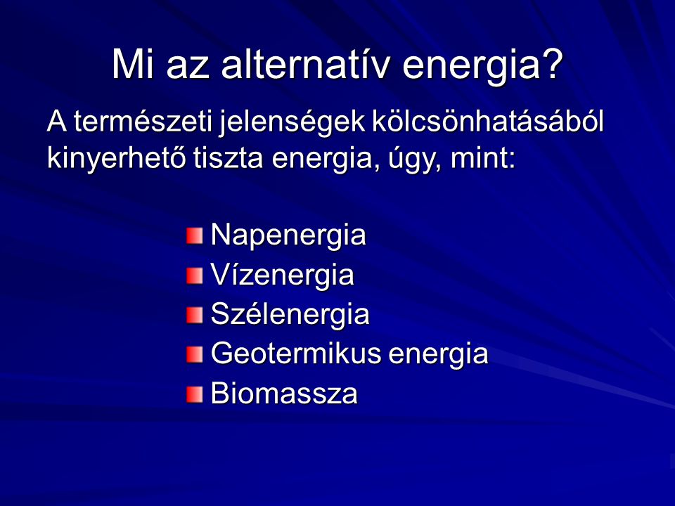 Mi az alternatív energia