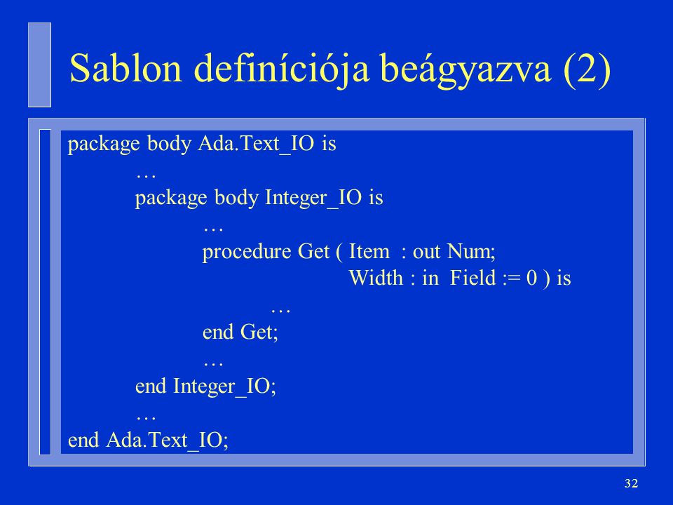 Sablon definíciója beágyazva (2)