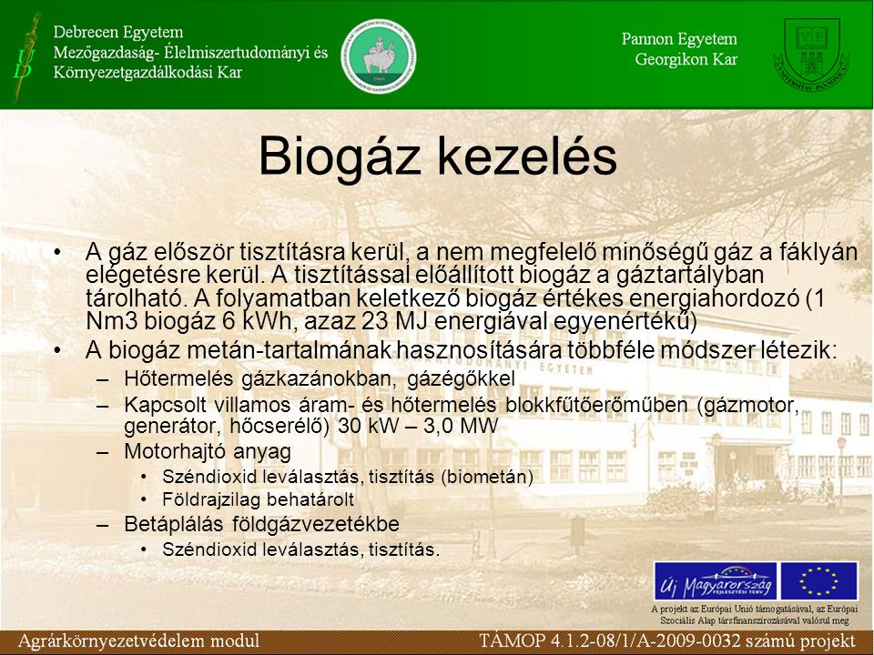 Biogáz kezelés