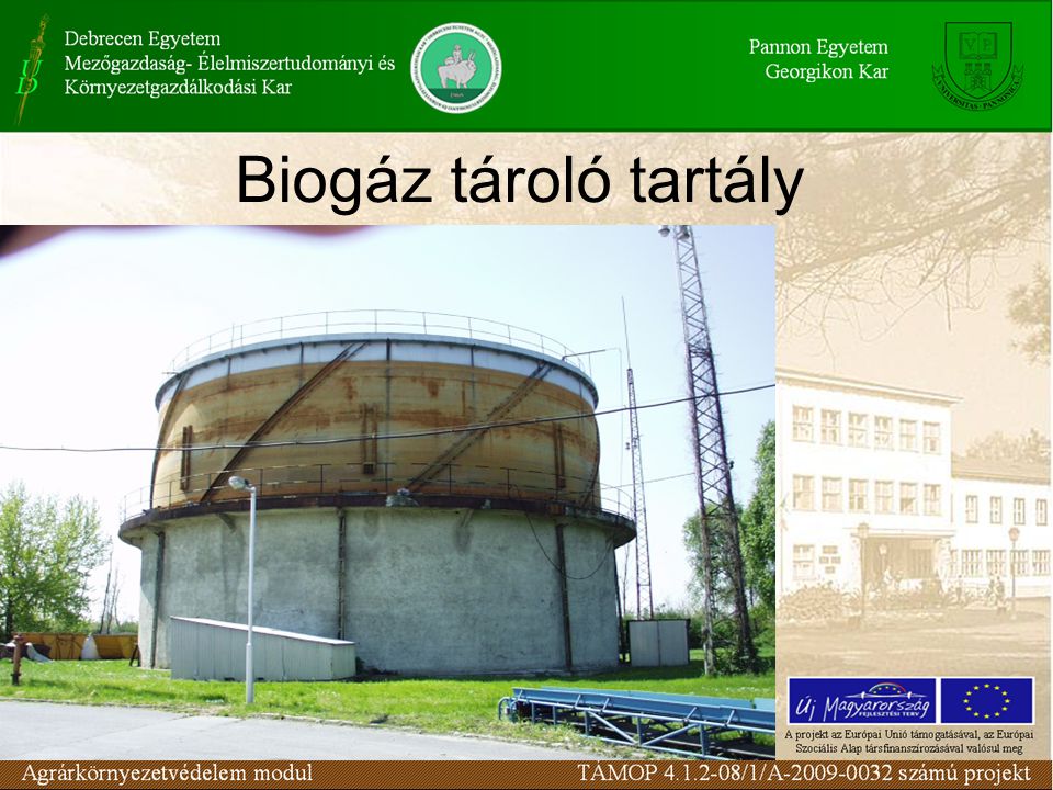 Biogáz tároló tartály