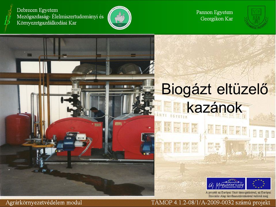 Biogázt eltüzelő kazánok