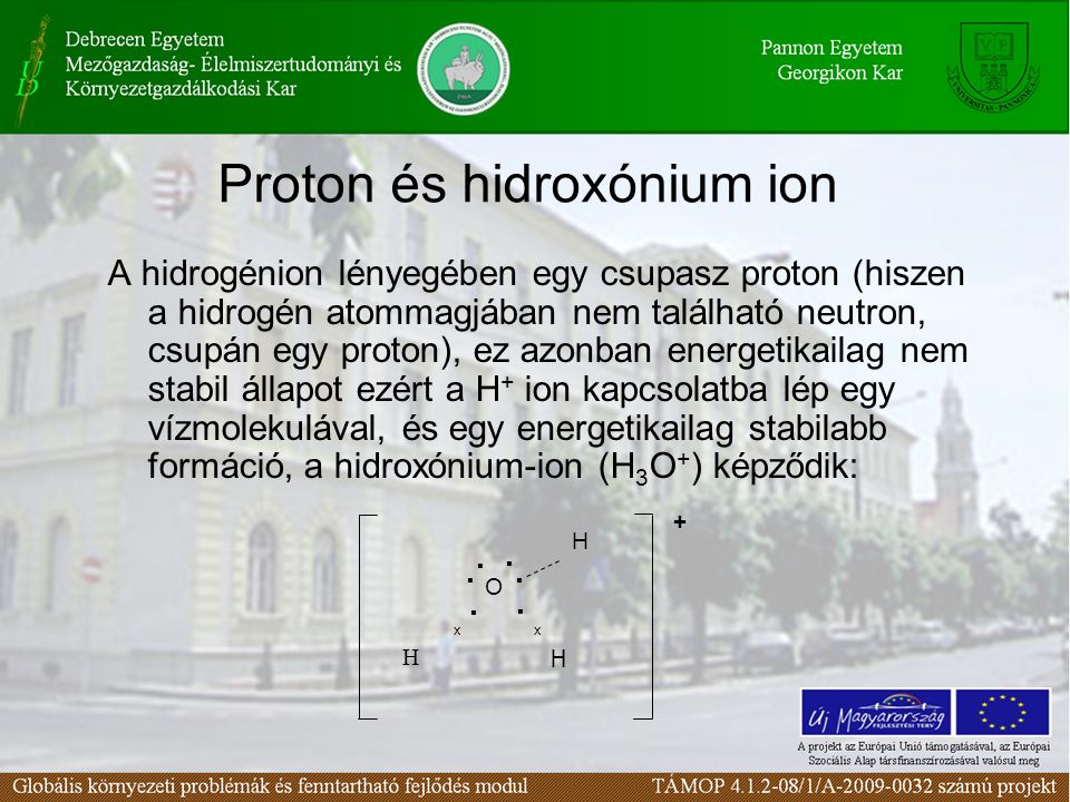 Proton és hidroxónium ion