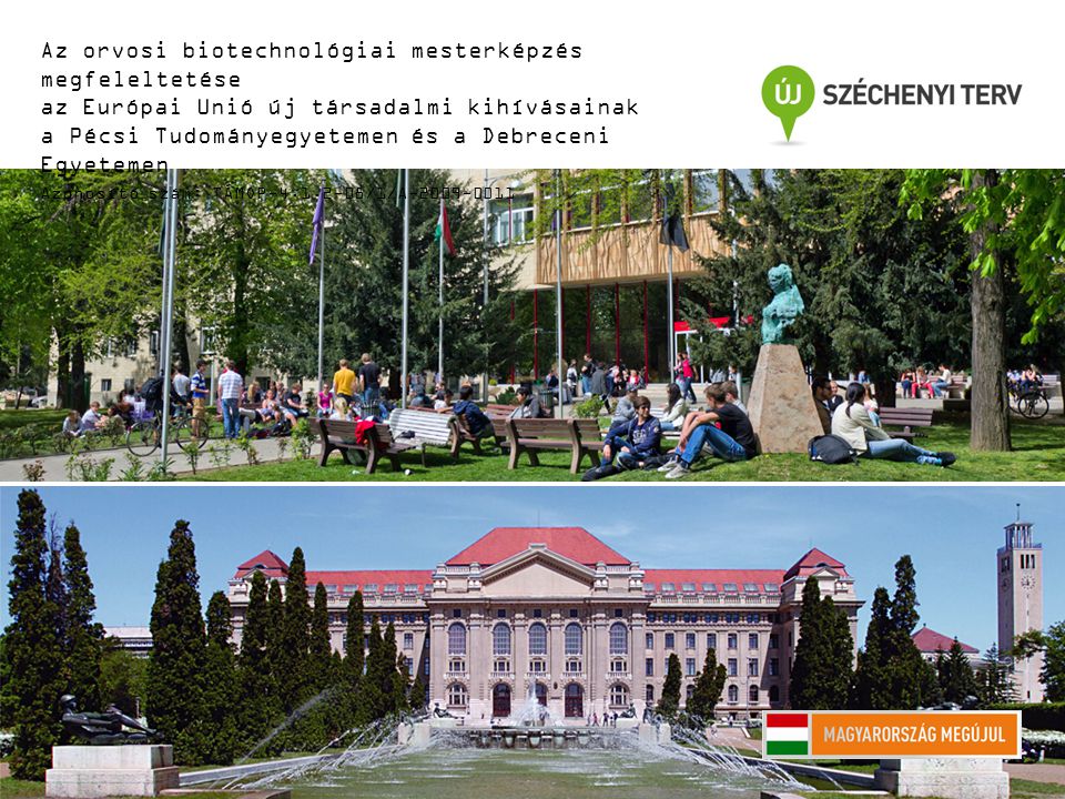 Az orvosi biotechnológiai mesterképzés megfeleltetése az Európai Unió új társadalmi kihívásainak a Pécsi Tudományegyetemen és a Debreceni Egyetemen