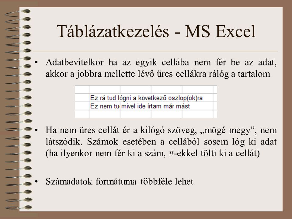 Táblázatkezelés - MS Excel