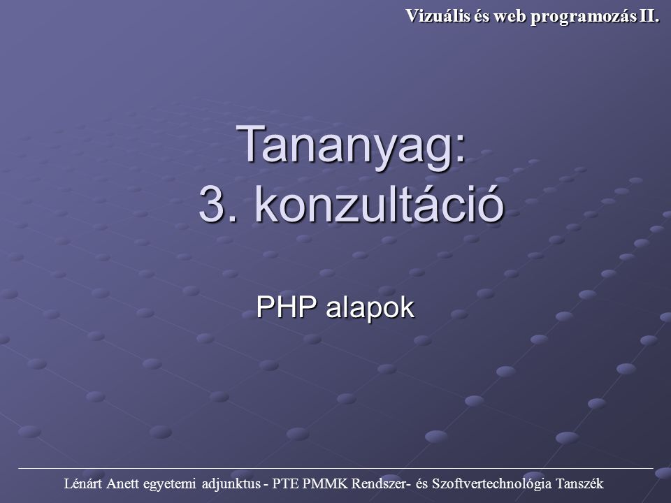 Vizuális és web programozás II.