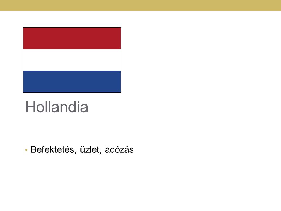 Hollandia Befektetés, üzlet, adózás
