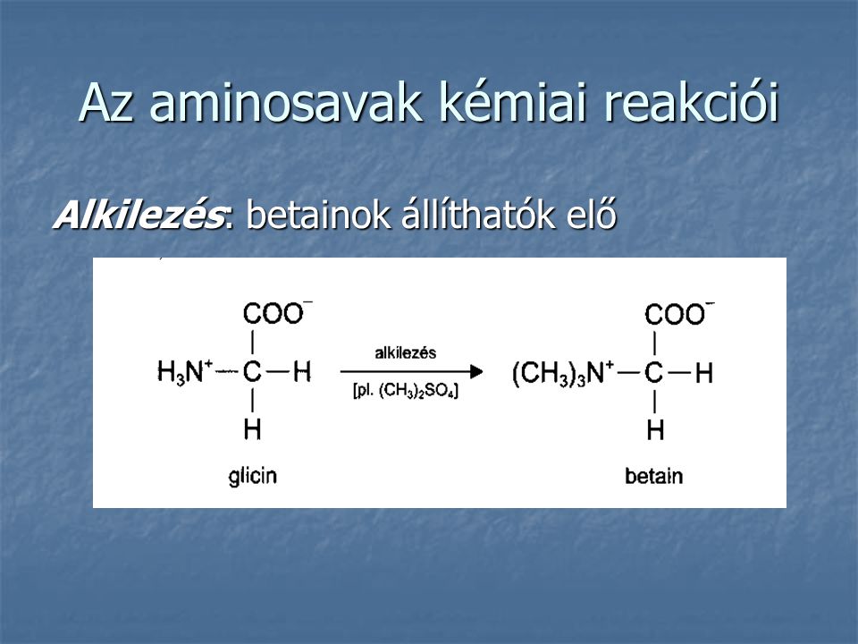 Az aminosavak kémiai reakciói