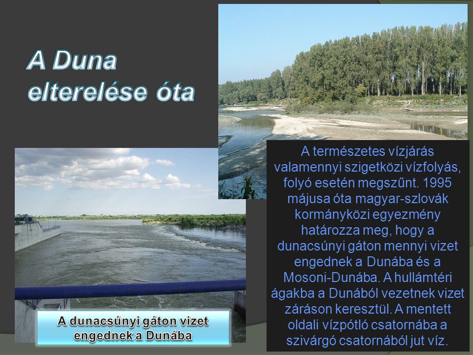 A dunacsúnyi gáton vizet engednek a Dunába