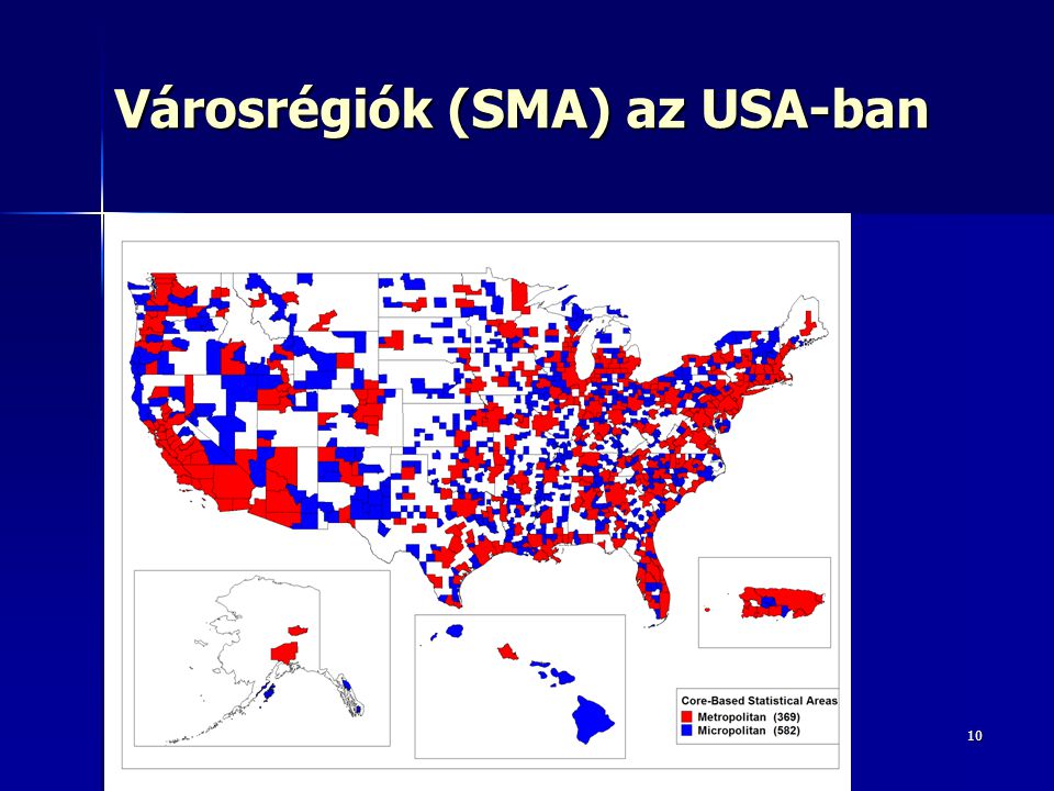 Városrégiók (SMA) az USA-ban