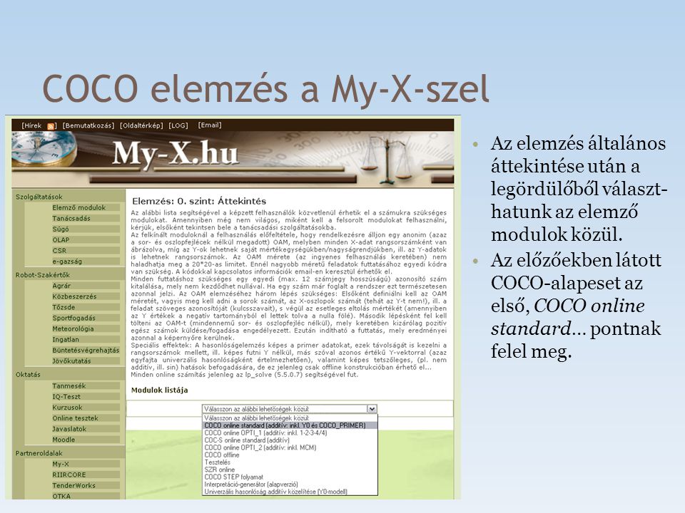 COCO elemzés a My-X-szel