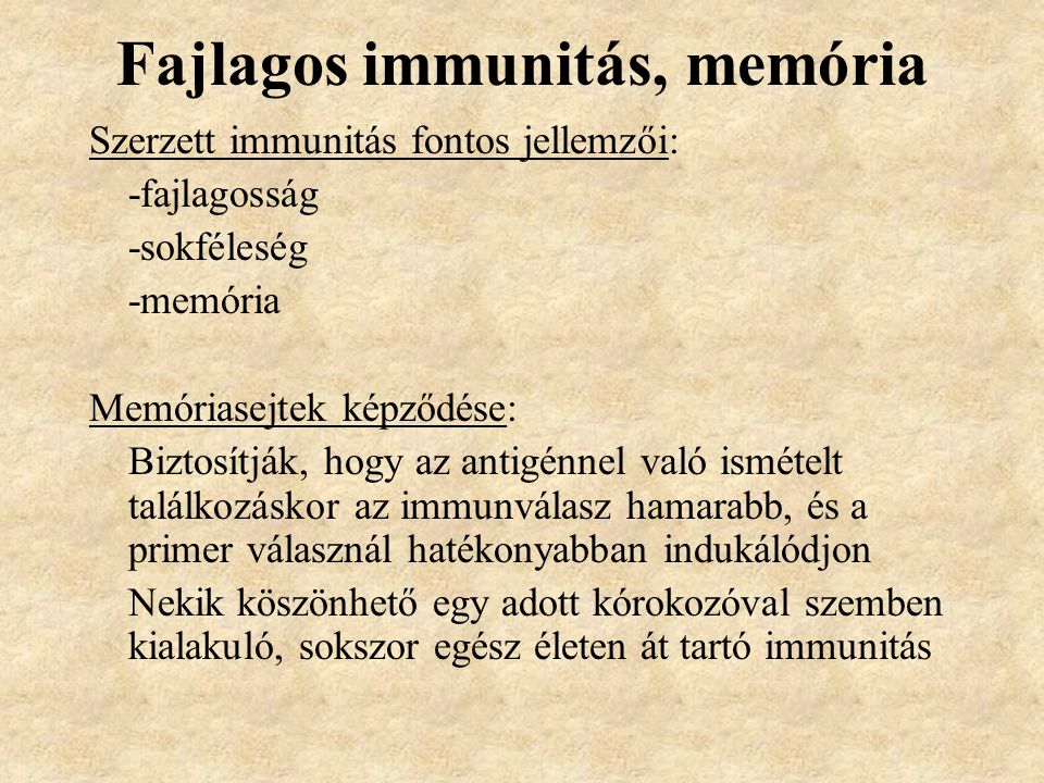 Fajlagos immunitás, memória