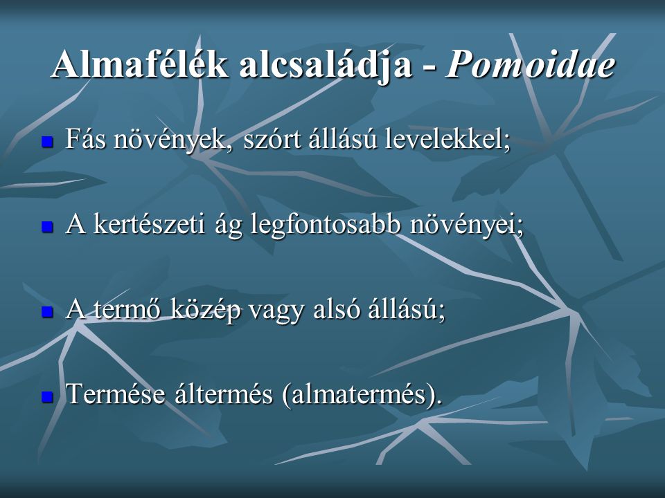 Almafélék alcsaládja - Pomoidae