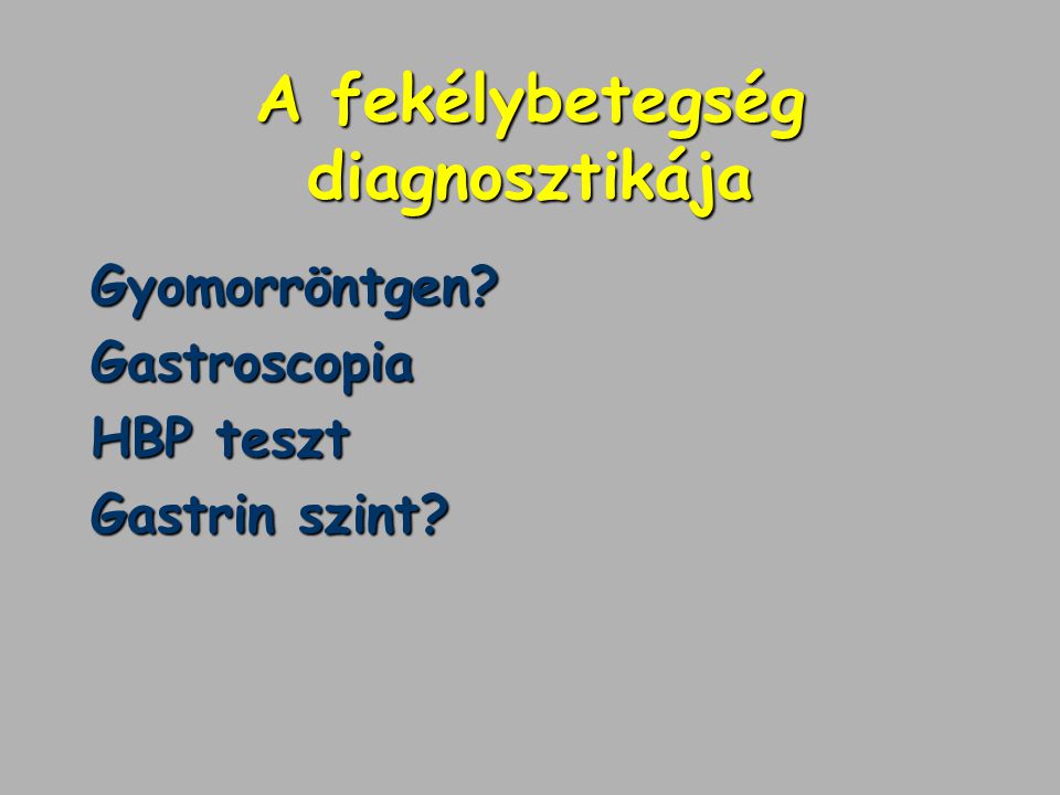 A fekélybetegség diagnosztikája