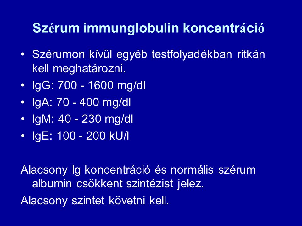 Szérum immunglobulin koncentráció