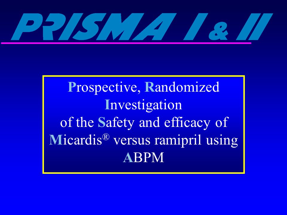 Prospective, Randomized Investigation of the Safety and efficacy of Micardis® versus ramipril using ABPM