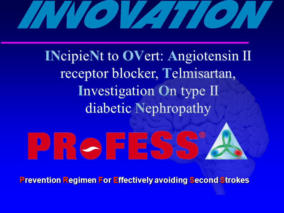 INcipieNt to OVert: Angiotensin II receptor blocker, Telmisartan, Investigation On type II diabetic Nephropathy